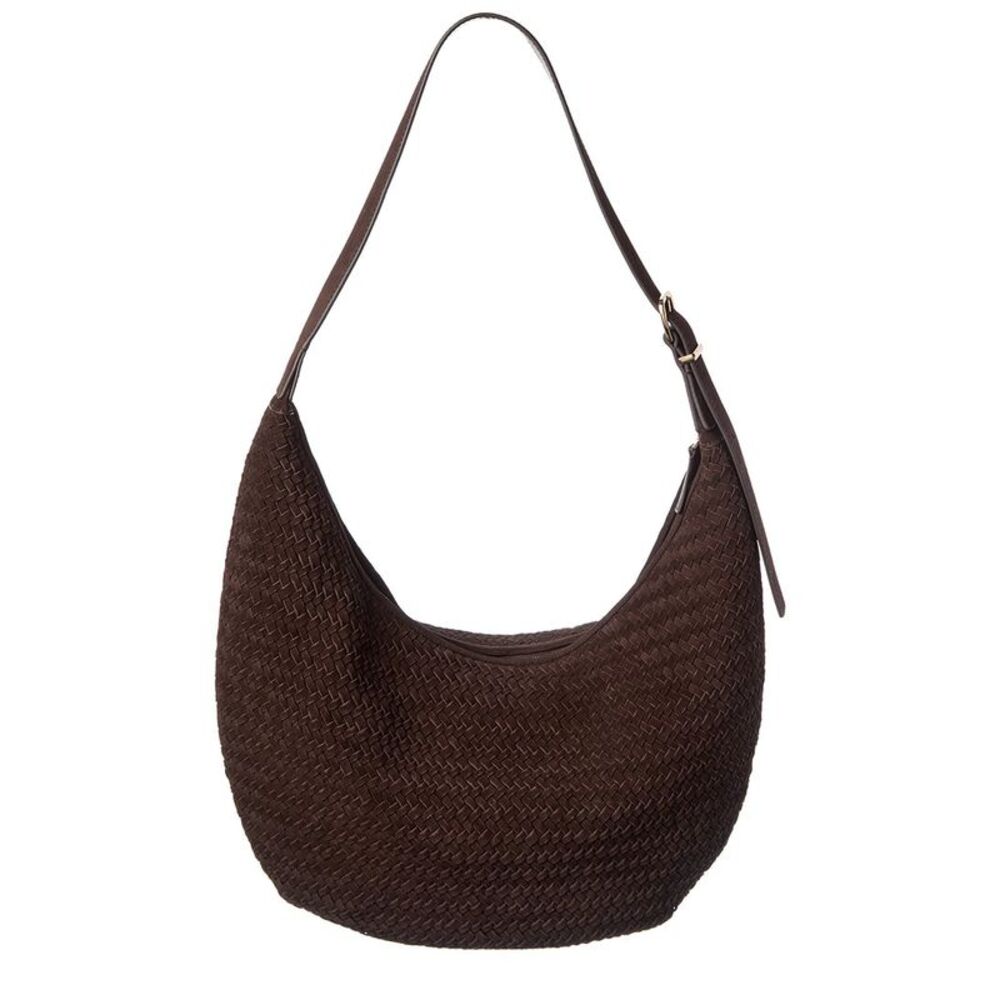 Madewell Essential Curve Suede Shoulder Bag, Red - Picture 2 of 4